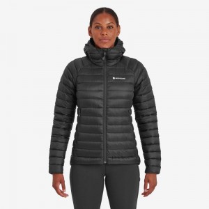 Black Montane Anti-Freeze Hooded Women's Down Jackets | XHX4130IW