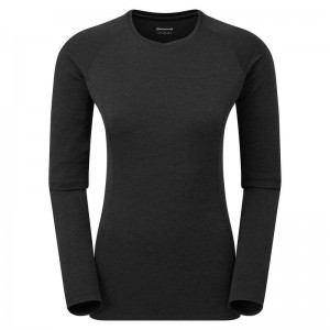 Black Montane Dart Long Sleeve Women's T Shirts | JMW1114NS