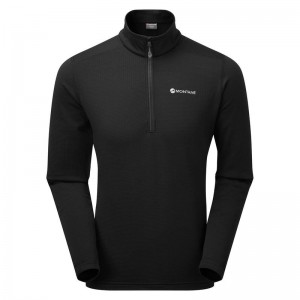 Black Montane Protium Pull On Men's Fleece | YBF5056QJ