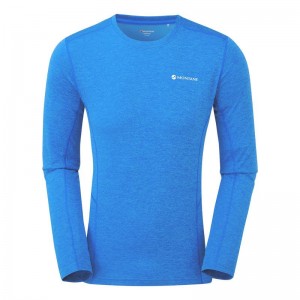 Blue Montane Dart Long Sleeve Men's T Shirts | VDQ8886JW