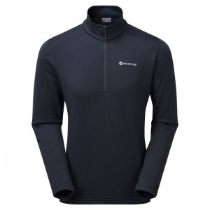 Dark Blue Montane Protium Pull On Men's Fleece | JNS8054NR