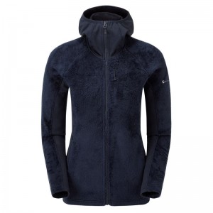 Dark Blue Montane Protium XPD Hooded Women's Fleece Jackets | SYM2543XY