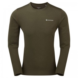 Dark Green Montane Dart Long Sleeve Men's T Shirts | TWK10067KT