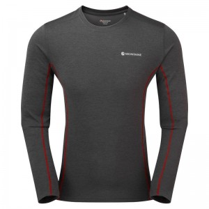 Dark Grey Montane Dart Long Sleeve Men's T Shirts | DQD5327CR