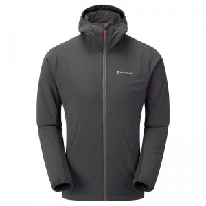 Dark Grey Montane Fireball Lite Hooded Men's Insulated Jackets | NVM931HL