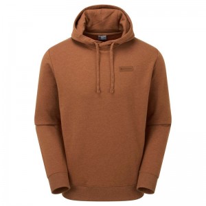 Dark Orange Montane Mono Logo Men's Hoodie | YLW38HF