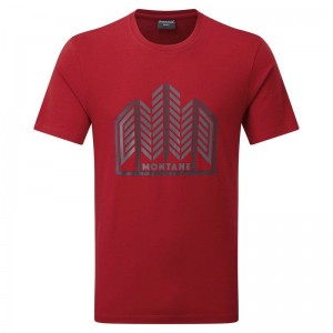 Dark Red Montane Forest Men's T Shirts | JLR3290AH