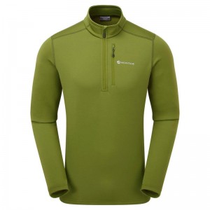 Green Montane Fury Zip Pull-On Men's Fleece | EPA586TW