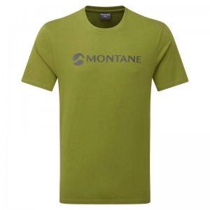 Green Montane Mono Logo Men's T Shirts | NFH2688AJ