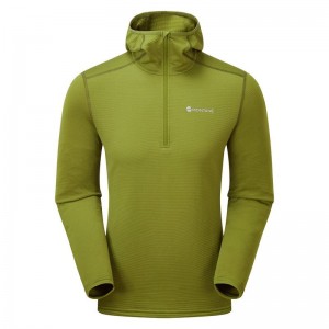 Green Montane Protium Lite Hooded Pull On Men's Fleece | PHQ6711AE