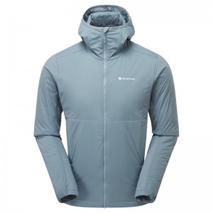 Grey Blue Montane Fireball Lite Hooded Men's Insulated Jackets | SNY7259ZJ