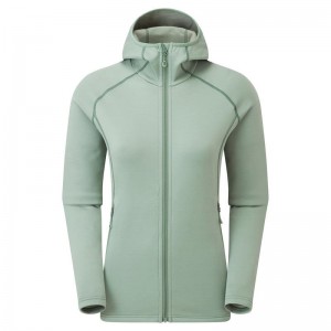 Grey Green Montane Fury Hooded Women's Fleece Jackets | ONR1046YD