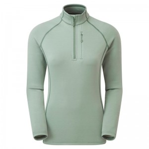 Grey Green Montane Fury Zip Pull-On Women's Fleece | XJJ3345UK