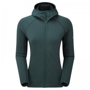 Olive Green Montane Protium Hooded Women's Fleece Jackets | GNK3420UZ