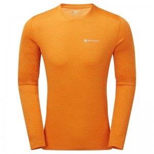 Orange Montane Dart Long Sleeve Men's T Shirts | NPA8974BF