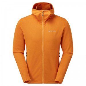 Orange Montane Protium Hooded Men's Fleece Jackets | JBW958ZZ