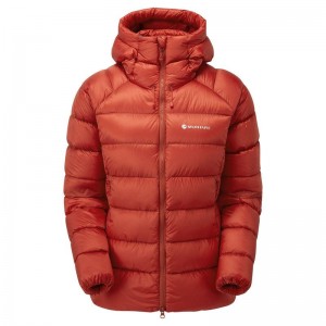 Orange Red Montane Anti-Freeze XT Hooded Women's Down Jackets | PFK9989JR