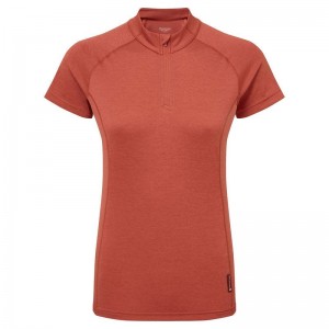 Orange Red Montane Dart Zip Women's T Shirts | XGA264BD