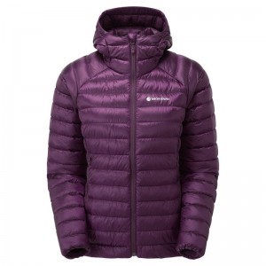 Purple Montane Anti-Freeze Hooded Women's Down Jackets | SKT7177HX