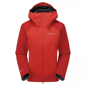 Red Montane Phase XPD Women's Waterproof Jackets | KKH2535BL