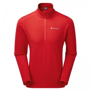 Red Montane Protium Pull On Men's Fleece | YGQ2154EU