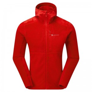 Red Montane Protium XPD Hooded Men's Fleece Jackets | FUN7896NJ