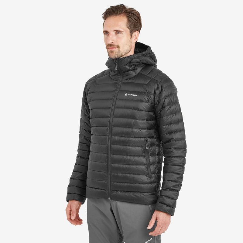 Black Montane Anti-Freeze Hooded Men's Down Jackets | UBV4673AT