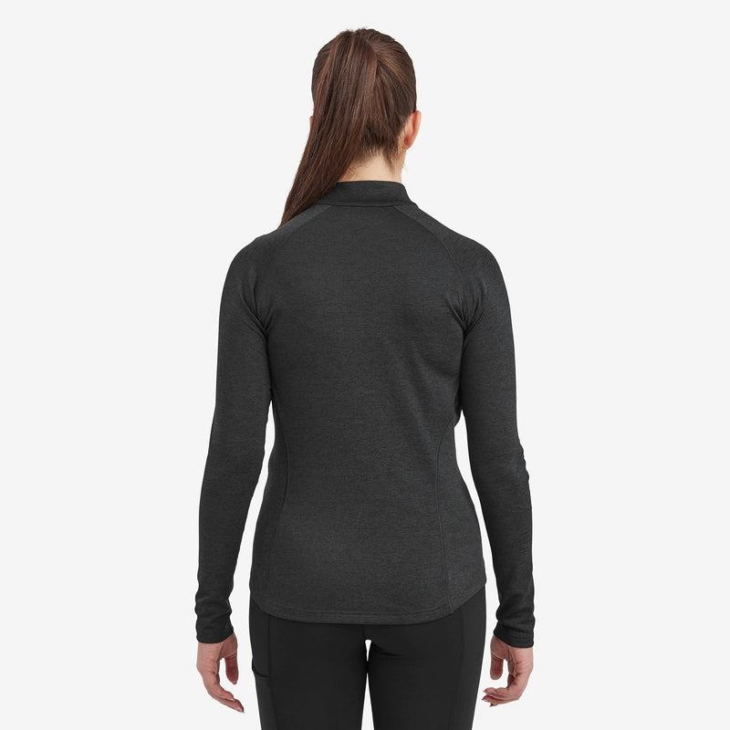 Black Montane Dart Zip Neck Women's T Shirts | SQS3739EI