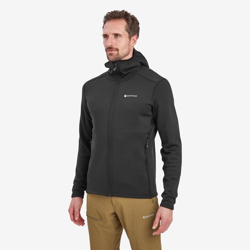 Black Montane Fury Hooded Men's Fleece Jackets | GGI183GE