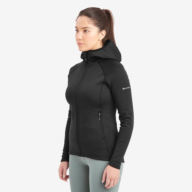 Black Montane Fury Hooded Women's Fleece Jackets | PEP5178LF