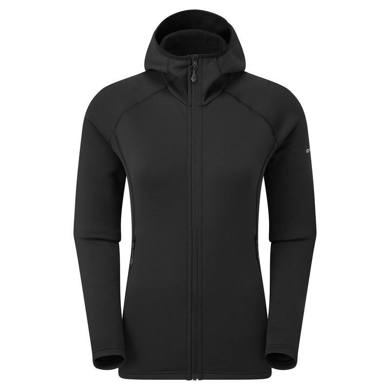 Black Montane Fury Hooded Women\'s Fleece Jackets | PEP5178LF