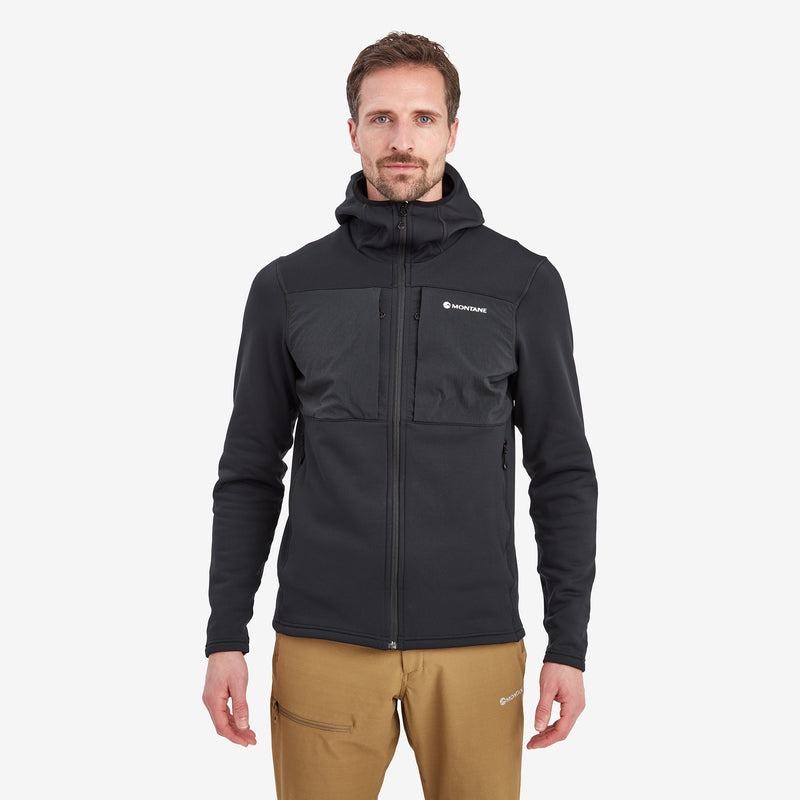 Black Montane Fury XT Hooded Men's Fleece Jackets | MMM1113EV