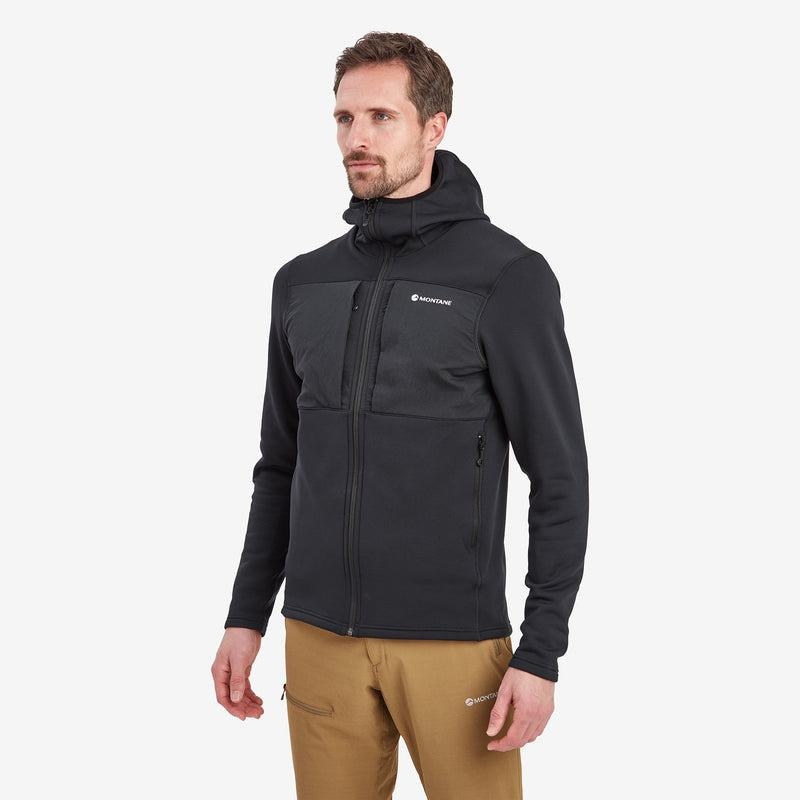 Black Montane Fury XT Hooded Men's Fleece Jackets | MMM1113EV