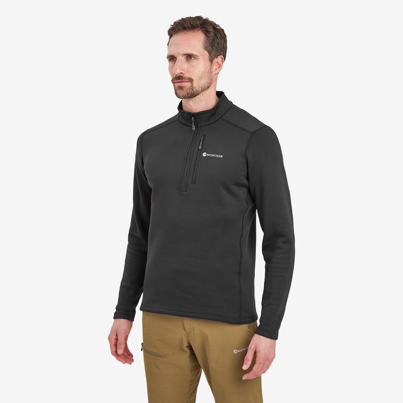 Black Montane Fury Zip Pull-On Men's Fleece | TPG5145PZ