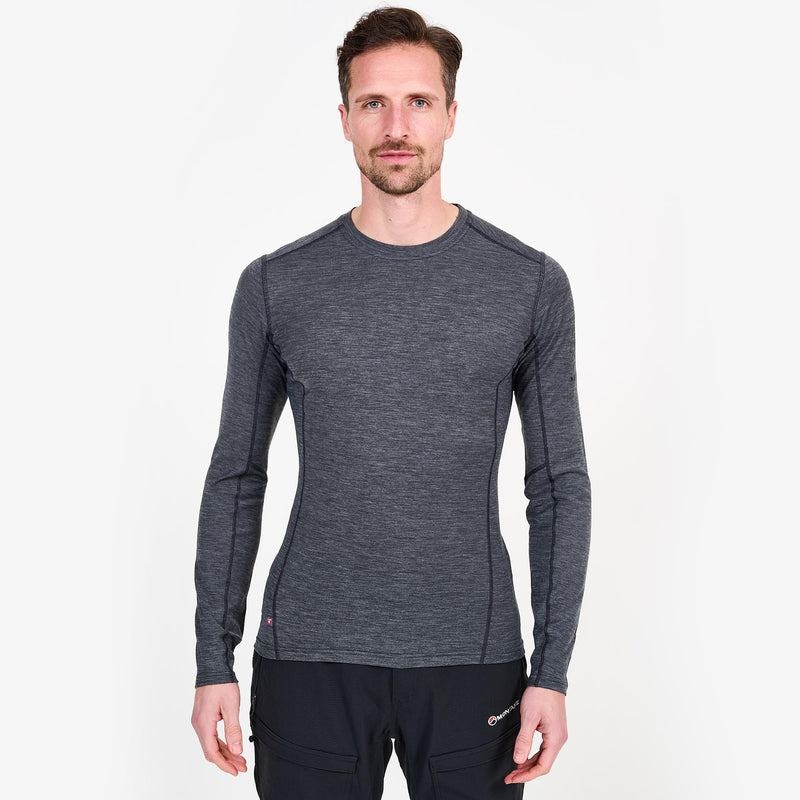 Black Montane Primino 140 Long Sleeve Men's T Shirts | HHW3728IL