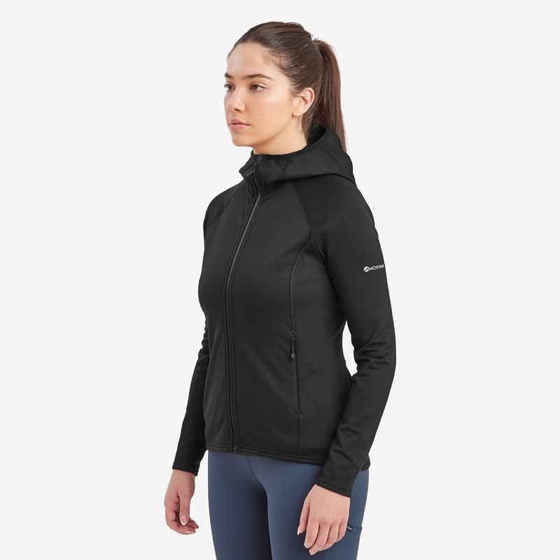 Black Montane Protium Hooded Women's Fleece Jackets | QUQ5835ME