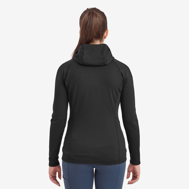 Black Montane Protium Hooded Women's Fleece Jackets | QUQ5835ME