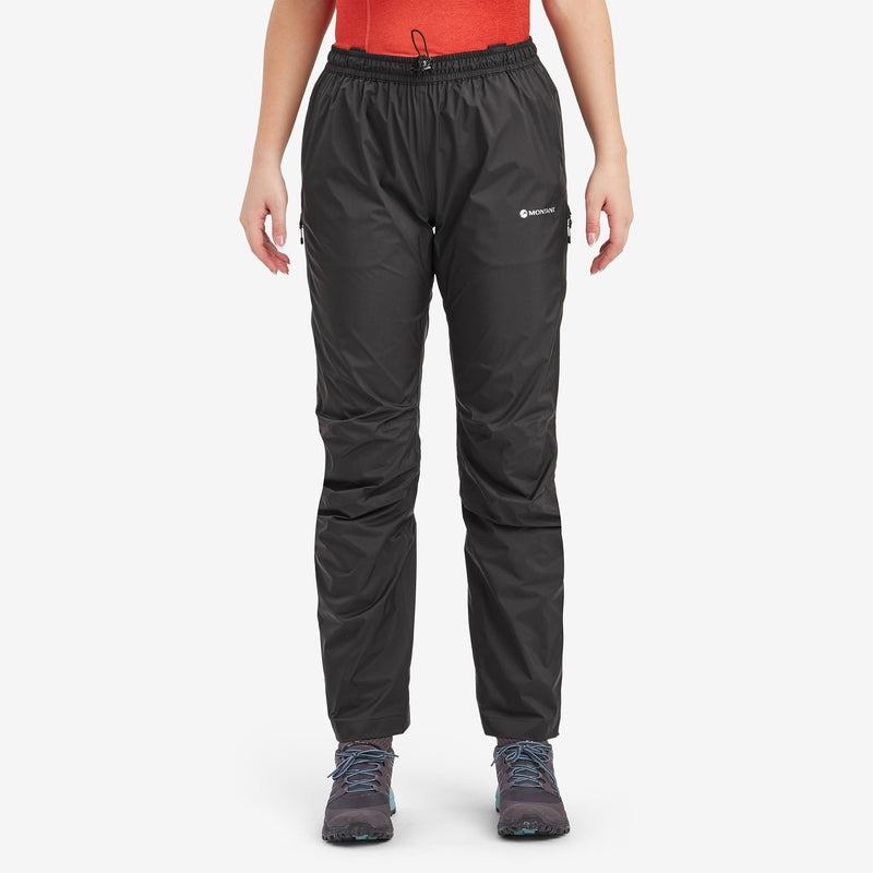 Black Montane Spirit Lite Waterproof Women's Trousers | FYN2599BM