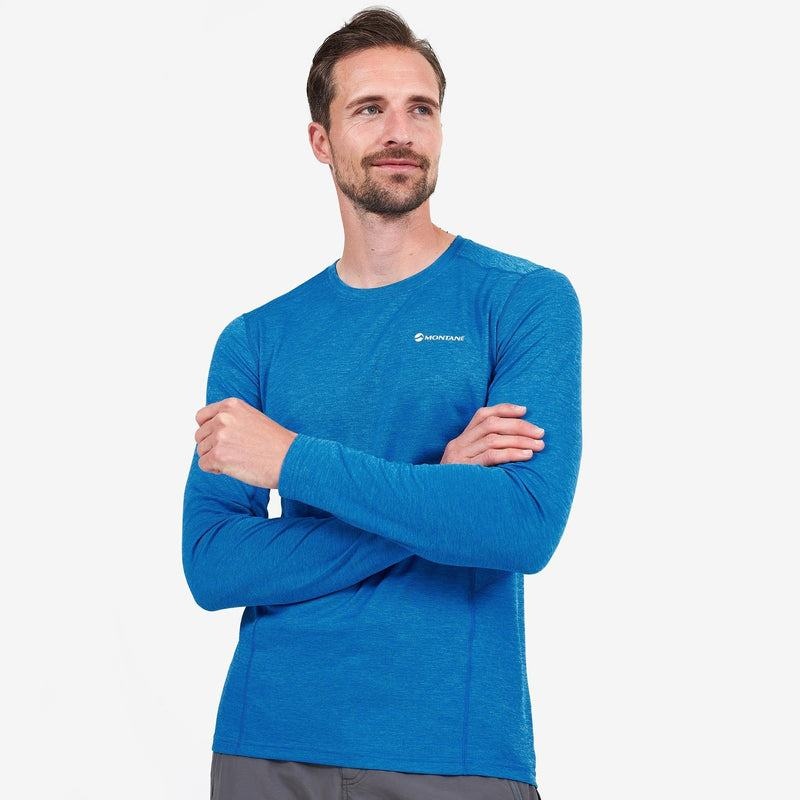 Blue Montane Dart Long Sleeve Men's T Shirts | VDQ8886JW