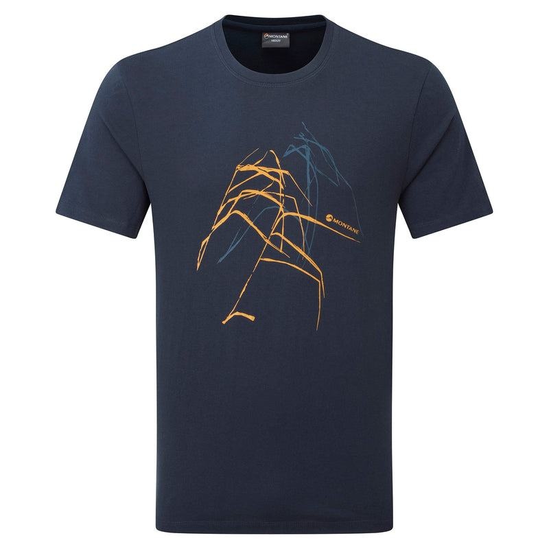 Dark Blue Montane Abstract Mountain Men\'s T Shirts | ZEI10034SS