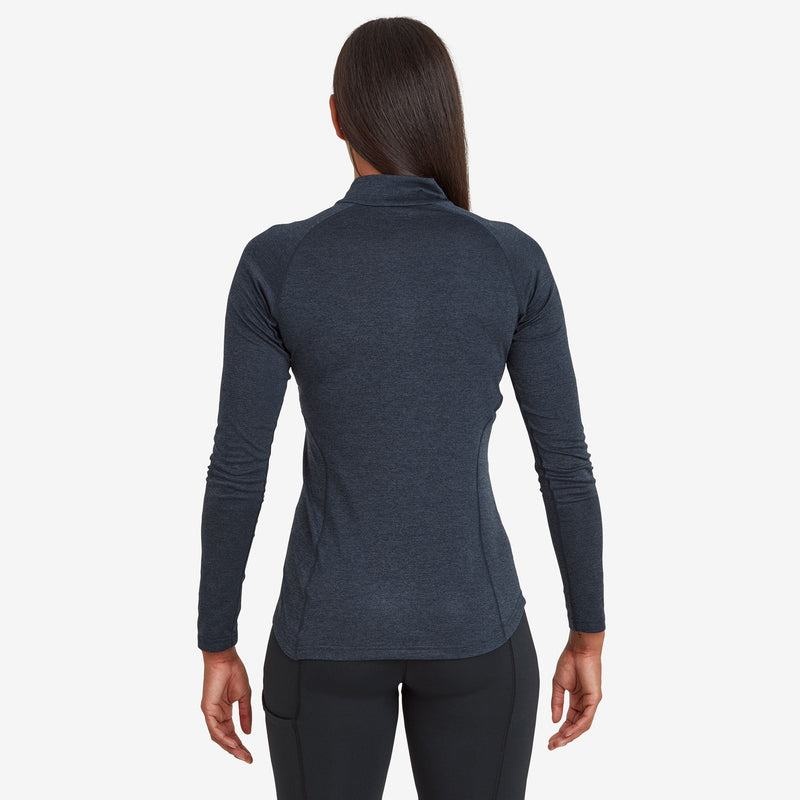 Dark Blue Montane Dart Zip Neck Women's T Shirts | PZV6168CS