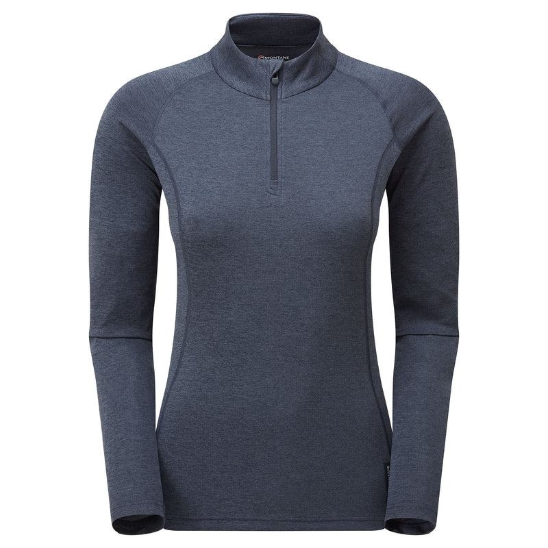 Dark Blue Montane Dart Zip Neck Women\'s T Shirts | PZV6168CS