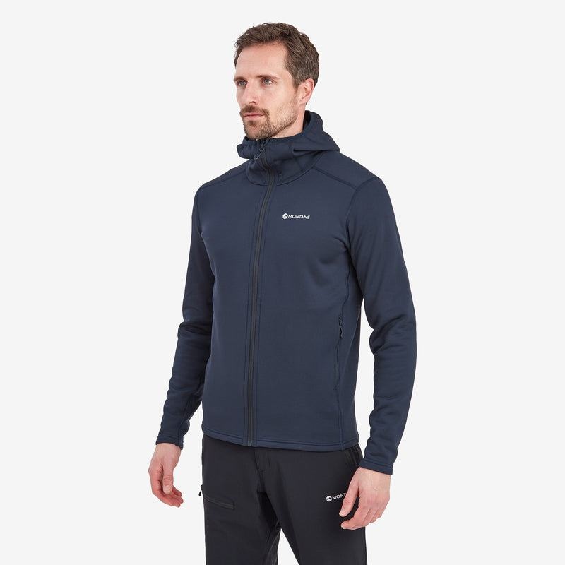 Dark Blue Montane Fury Hooded Men's Fleece Jackets | CCH374SR