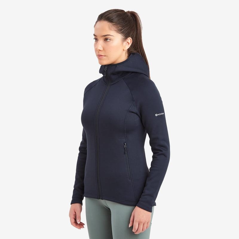 Dark Blue Montane Fury Hooded Women's Fleece Jackets | UNN483EB