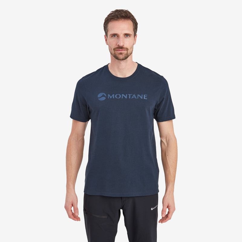 Dark Blue Montane Mono Logo Men's T Shirts | JQY8283XZ