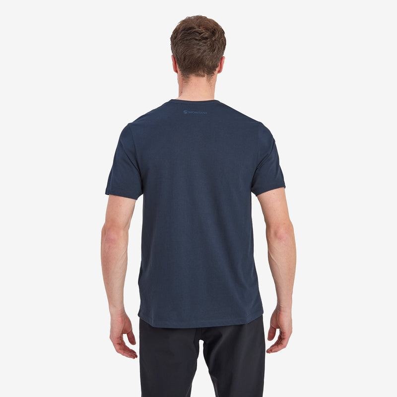 Dark Blue Montane Mono Logo Men's T Shirts | JQY8283XZ