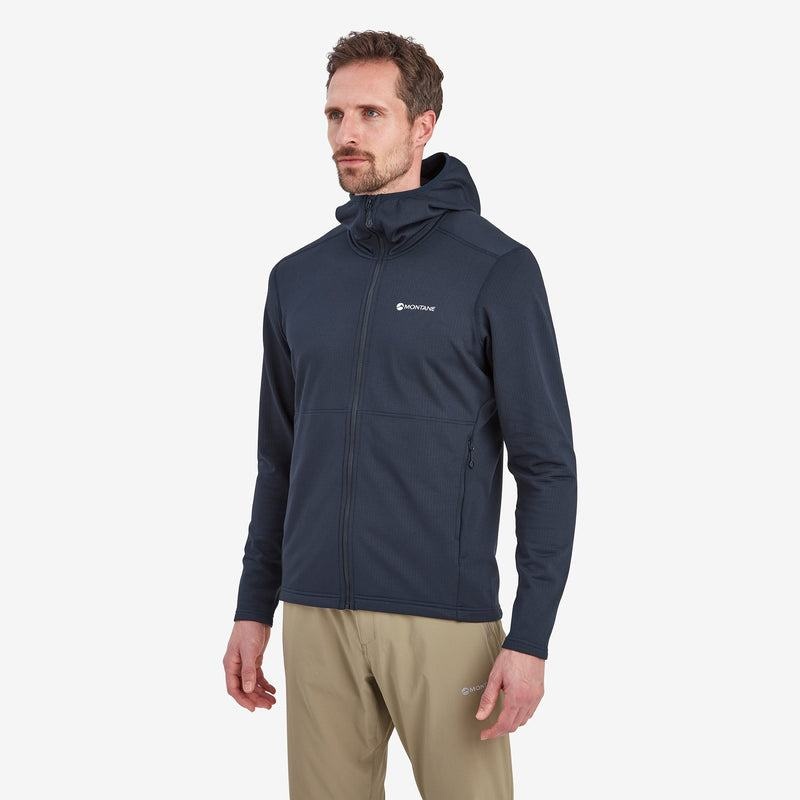 Dark Blue Montane Protium Hooded Men's Fleece Jackets | XWT5276KN