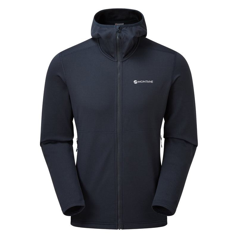 Dark Blue Montane Protium Hooded Men\'s Fleece Jackets | XWT5276KN