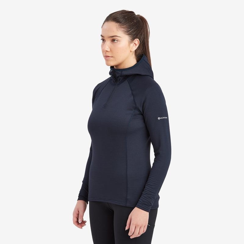 Dark Blue Montane Protium Lite Hooded Pull On Women's Fleece | CDG1534YD