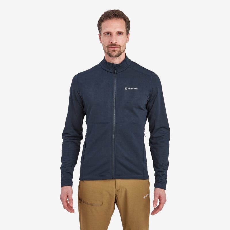 Dark Blue Montane Protium Men's Fleece Jackets | WWX3261GU